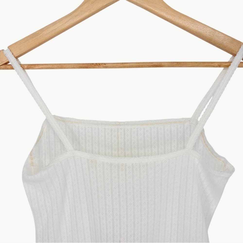 DÔEN Ligea Pointelle Organic Cotton Cami Medium Salt Romantic Cottagecore New - Picture 10 of 13